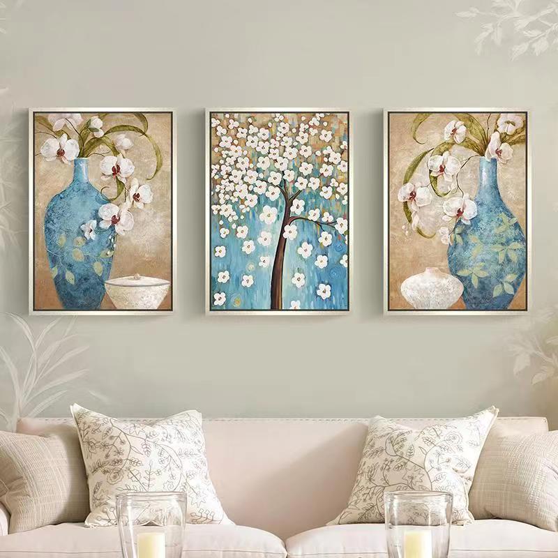 135X60CM - 3Pcs Flower DIY 5D Full Diamond Painting NO FRAME
