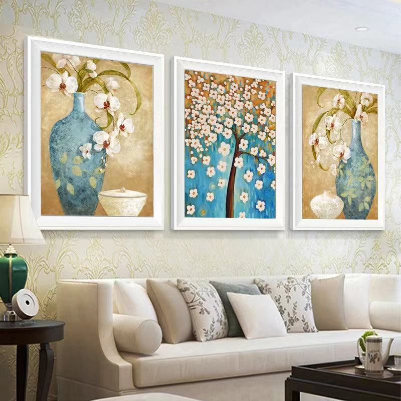 135X60CM - 3Pcs Flower DIY 5D Full Diamond Painting NO FRAME