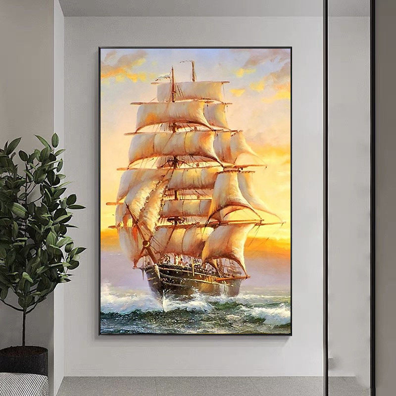 60X80CM -  Sailboat DIY 5D Full Diamond Painting NO Frame