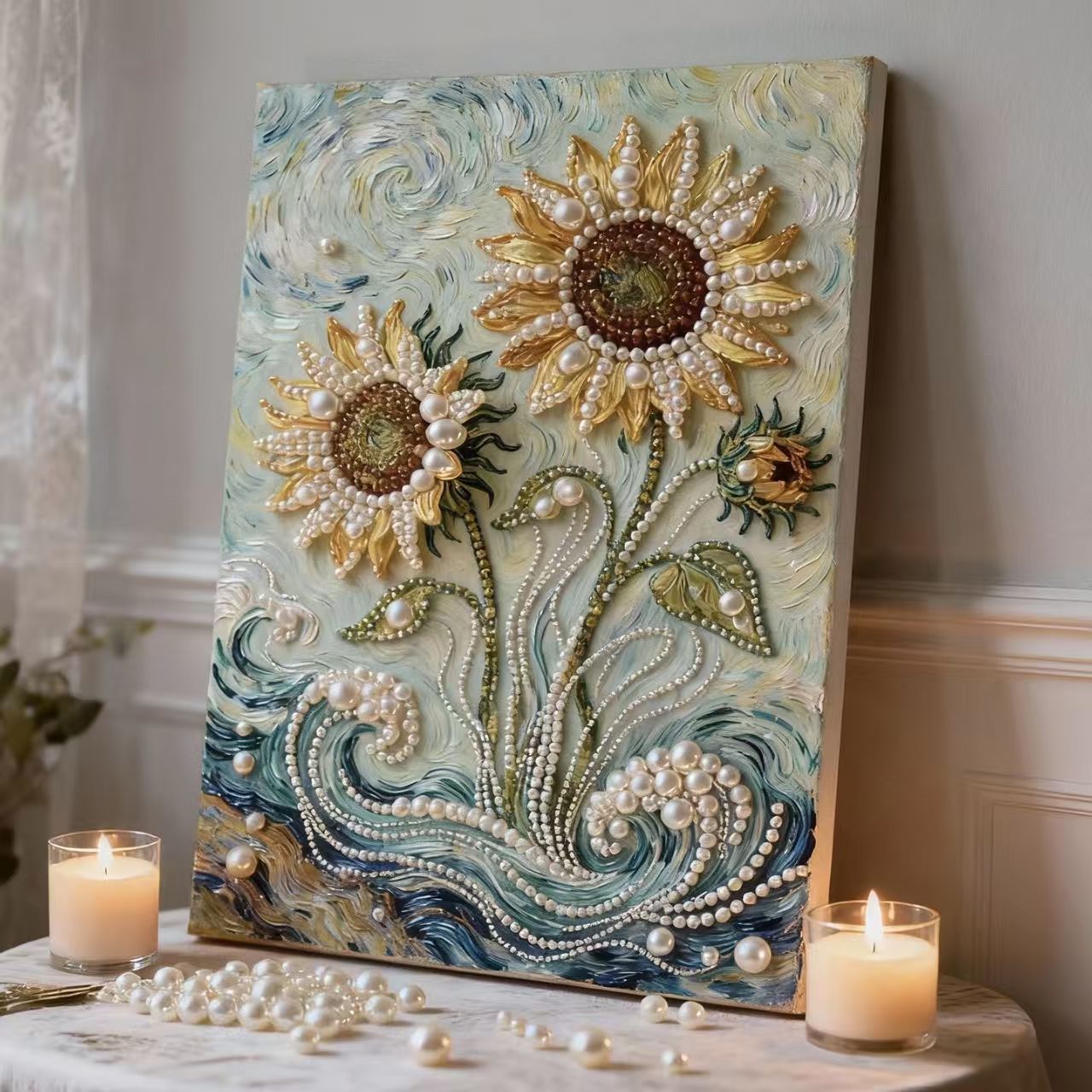 40X50CM WITH Frame DIY Pearl Painting Kits Art Painting for Home Wall Decor Gifts