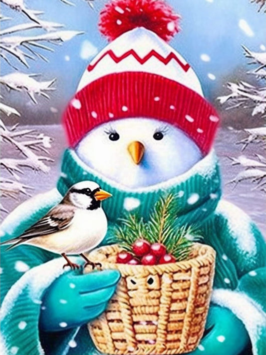 40×50cm snowman Cross Stitch Kits 11CT Stamped Full Range of Embroidery Starter Kit for Beginners Pre-Printed Pattern