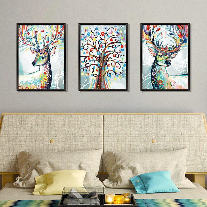 50X120CM -  3pcs Deer DIY 5D Full Diamond Painting NO Frame