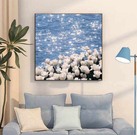 40x40cm Flower DIY Oil Painting By Numbers Canvas Wall Art For Living Room Home Decor