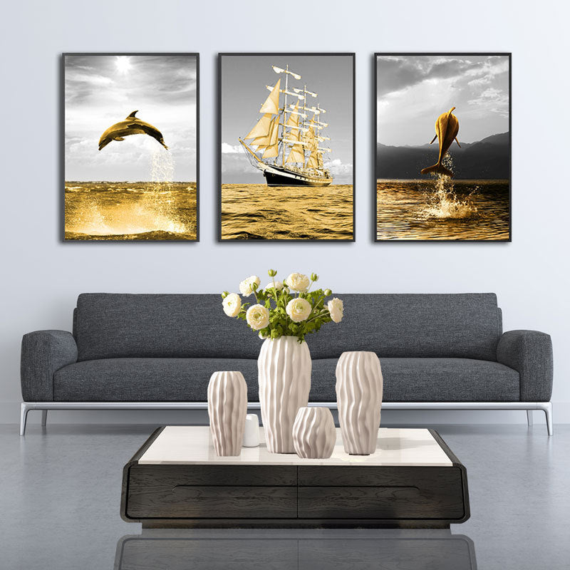 120X55cm 3Pcs - Fish Dolphin DIY 5D Full Diamond Painting NO FRAME