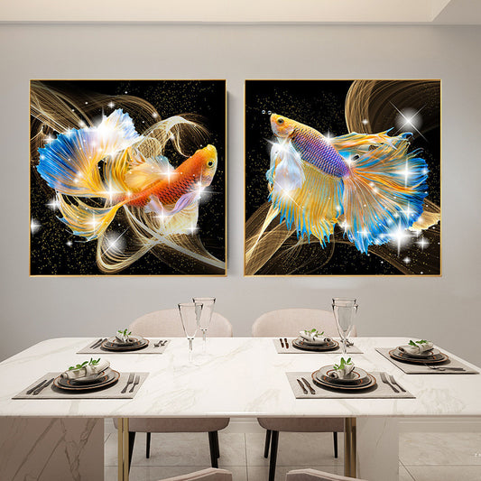 120X60cm 2Pcs - Fish DIY 5D Full Diamond Painting NO FRAME