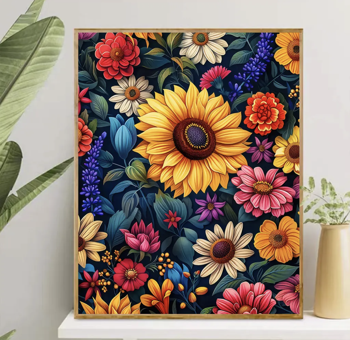 40X50CM Colorful Sunflowers DIY Oil Painting By Numbers