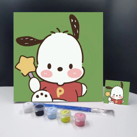 20x20CM Pochacco - Kids with Framed DIY Oil Painting By Numbers