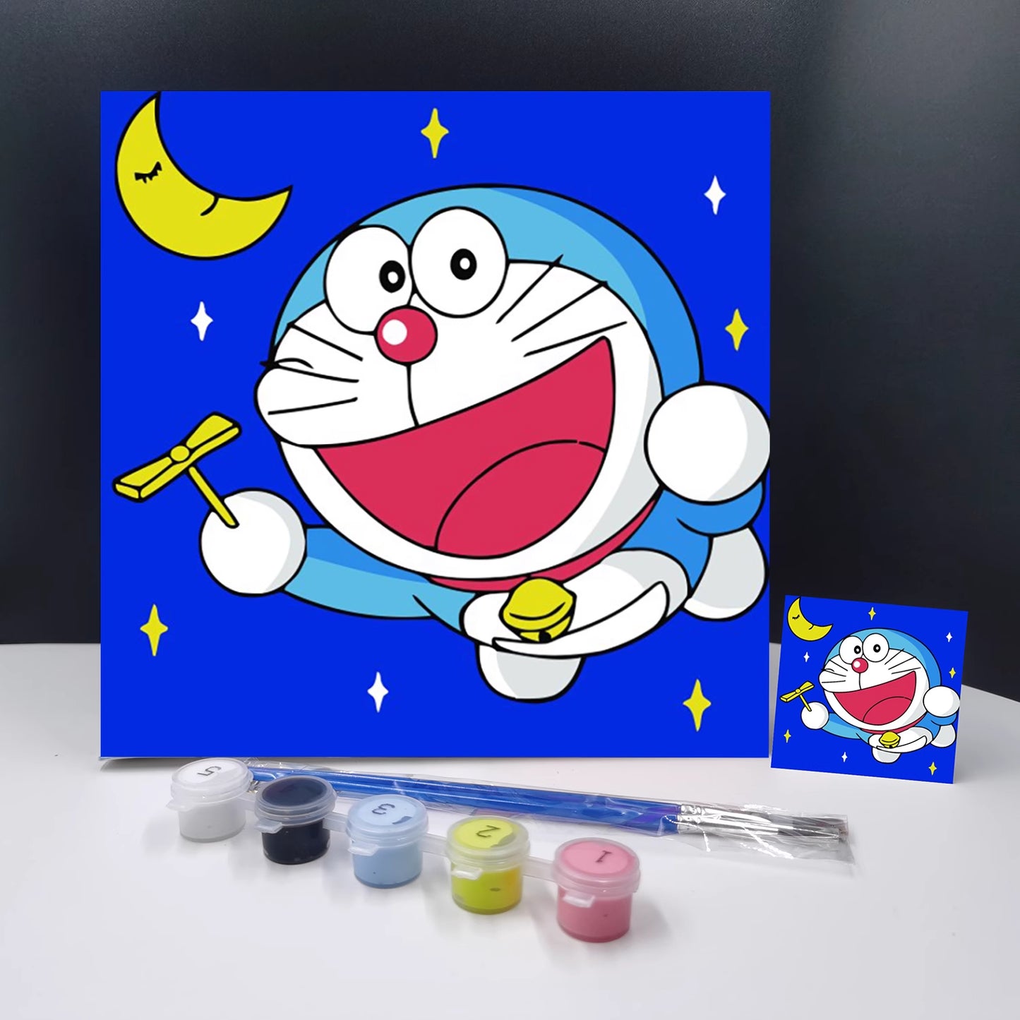 20x20CM Doraemon - Kids with Framed DIY Oil Painting By Numbers