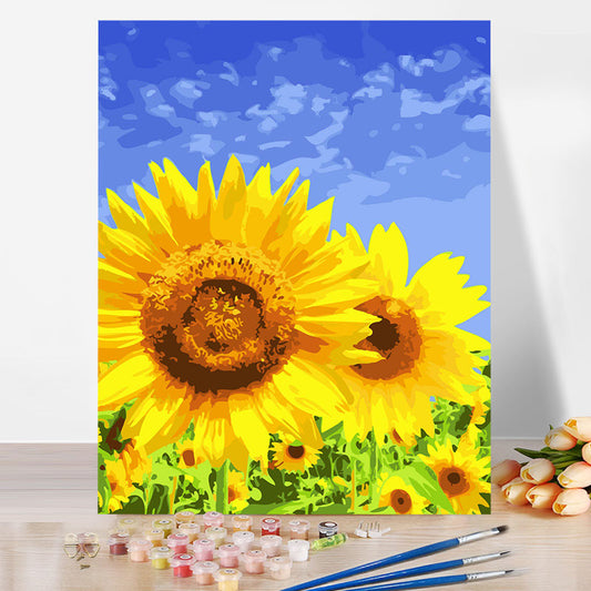 40*50CM Sunflower No Framed DIY Oil Painting By Numbers