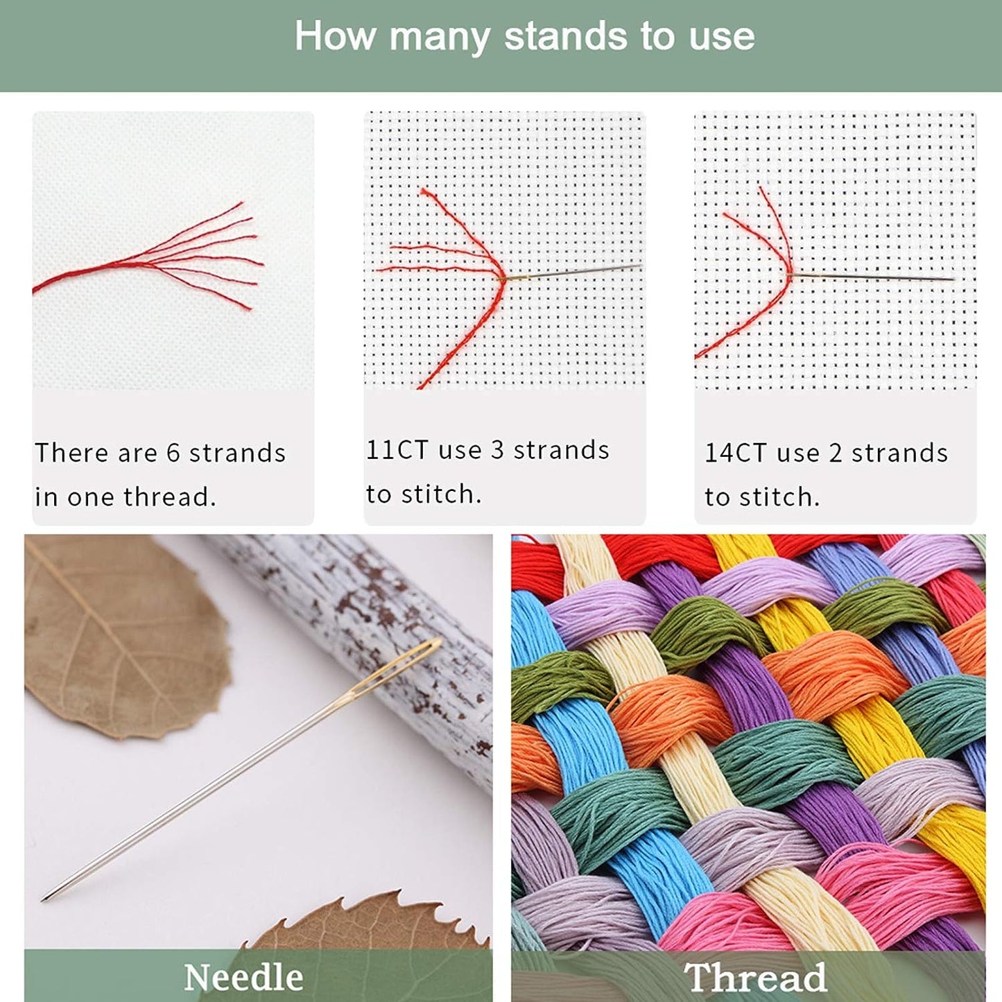 Ginkgo Leaves DIY Cross Stitch Kits Full Range of Embroidery 11CT 3 Strands NO Frame