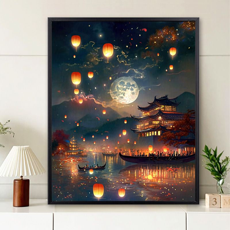 30X40CM - Moon Night DIY 5D Full Diamond Painting NO Frame