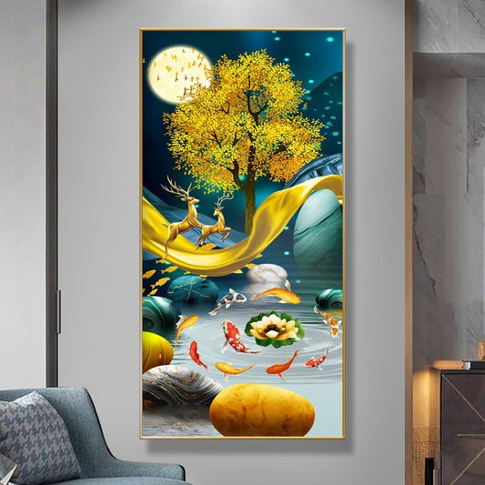 120X60CM - Fish and Deer DIY 5D Full Diamond Painting NO Frame