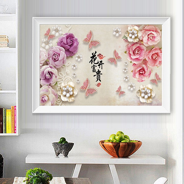60X90CM -  Flower DIY 5D Full Diamond Painting NO Frame