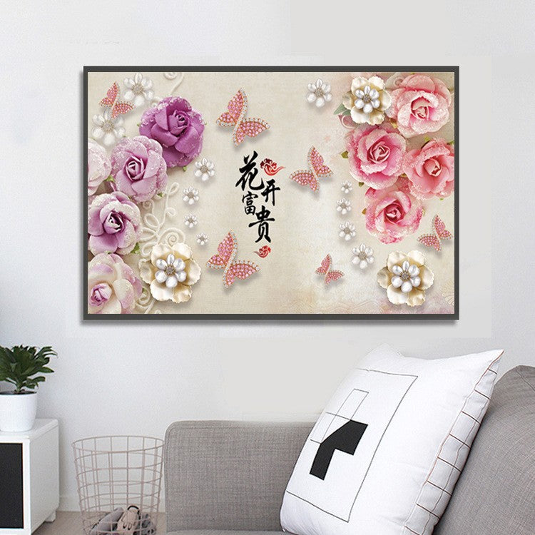 60X90CM -  Flower DIY 5D Full Diamond Painting NO Frame