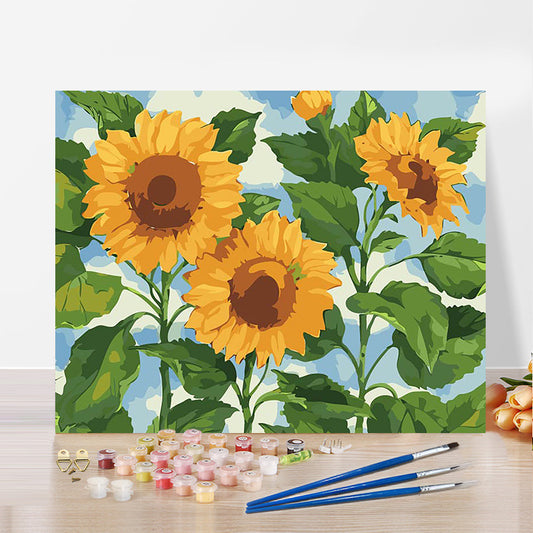 Sunflower-18 No Framed DIY Oil Painting By Numbers 40*50CM