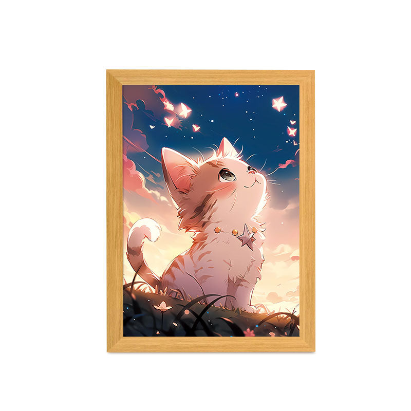 3 Color Art Frame Decorative Light Painting - Lovely Cat
