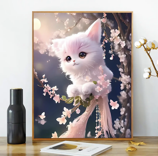 40X50CM Cat DIY Oil Painting By Numbers