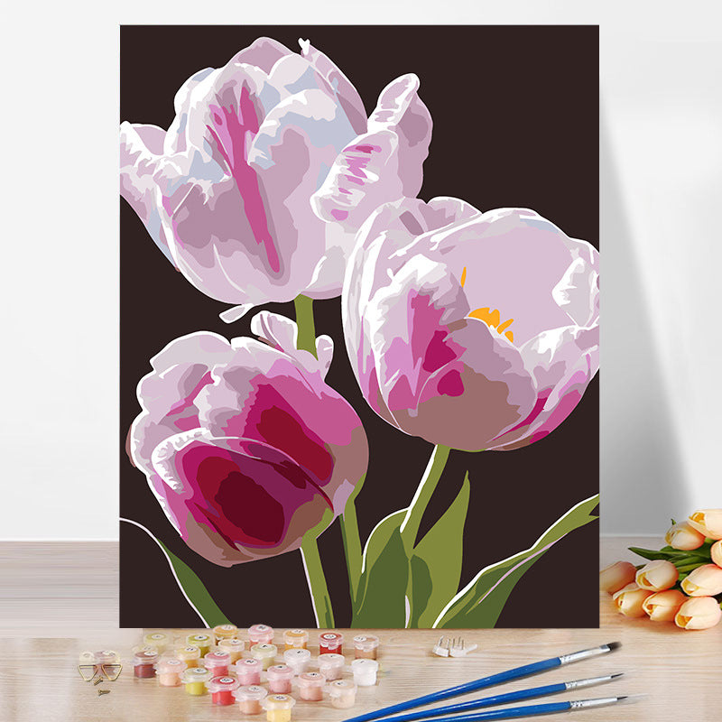 Tulip flower No Framed DIY Oil Painting By Numbers 40*50CM