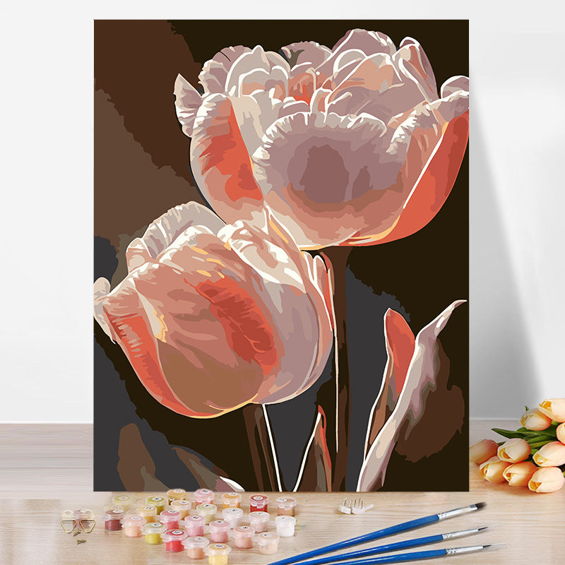 Tulip flower No Framed DIY Oil Painting By Numbers 40*50CM