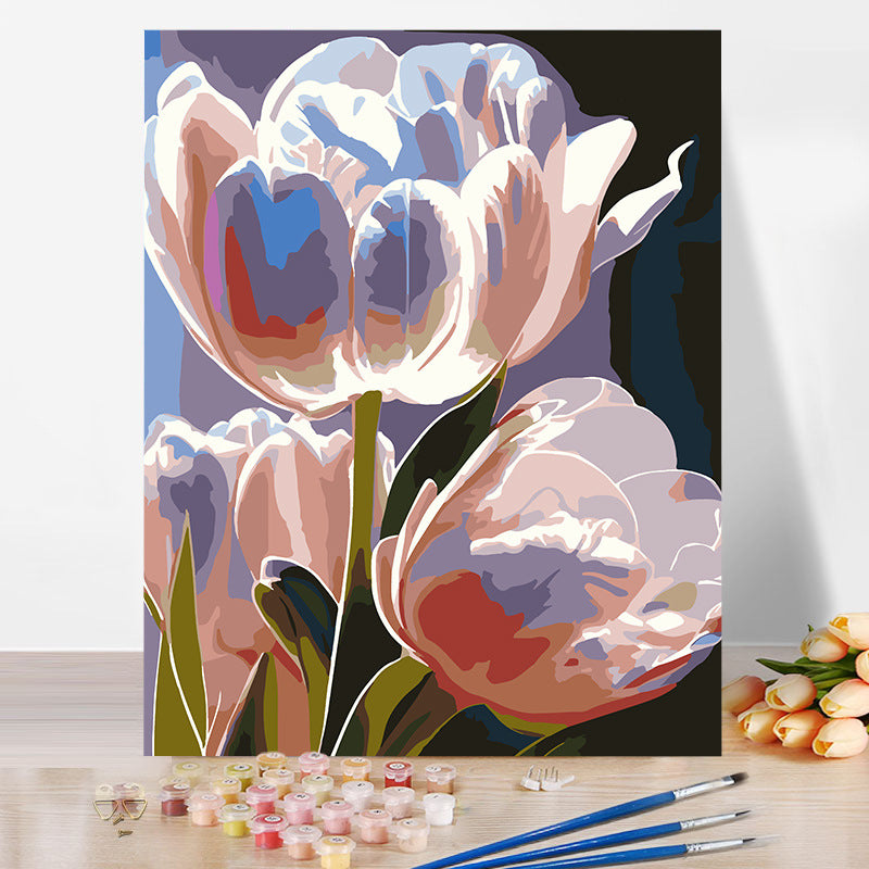 Tulip flower No Framed DIY Oil Painting By Numbers 40*50CM