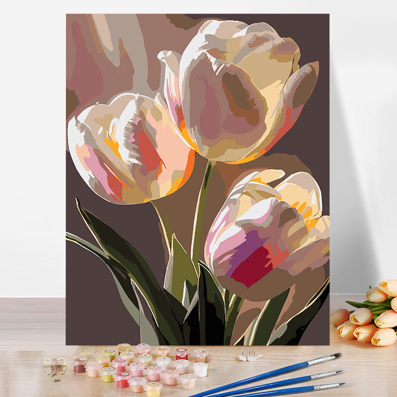 Tulip flower No Framed DIY Oil Painting By Numbers 40*50CM