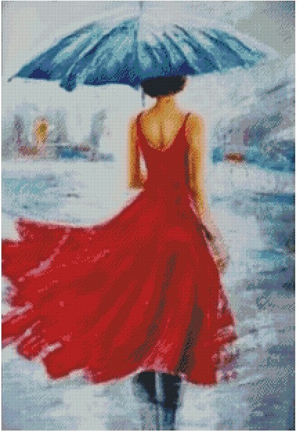 60x80cm Girl with Unbrella 5d diy diamond painting full drill NO FRAME R2598