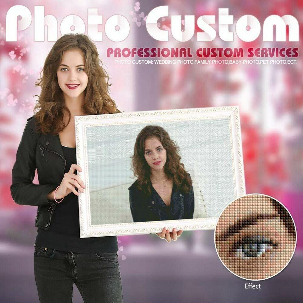 DIY PHOTO CUSTOM 5D Diamond Painting Picture- Full Diamond Round beads