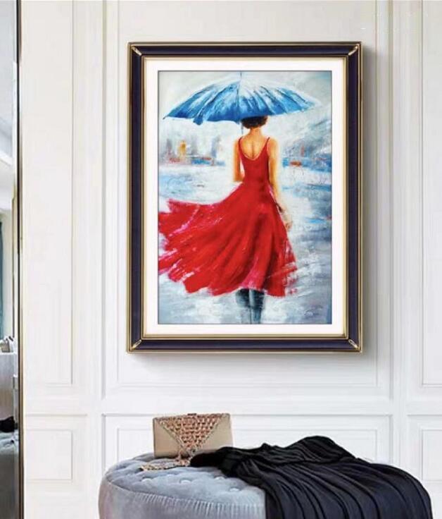 60x80cm Girl with Unbrella 5d diy diamond painting full drill NO FRAME R2598