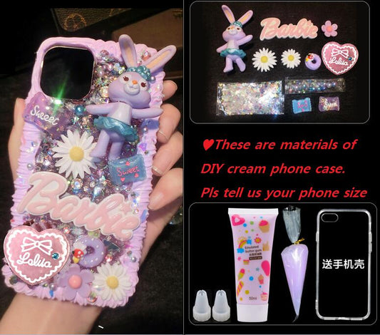 Rabbit Handmade Cream Glue Diy Phone Case