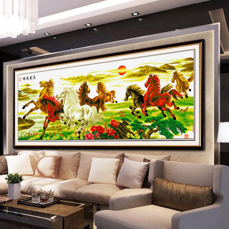 120X50CM-8 horse to success -DIY 5D full Diamond Painting NO FRAME  A6160