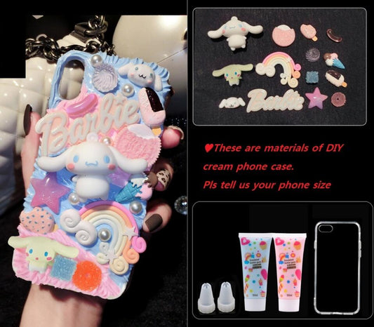 Dog Handmade Cream Glue Diy Phone Case