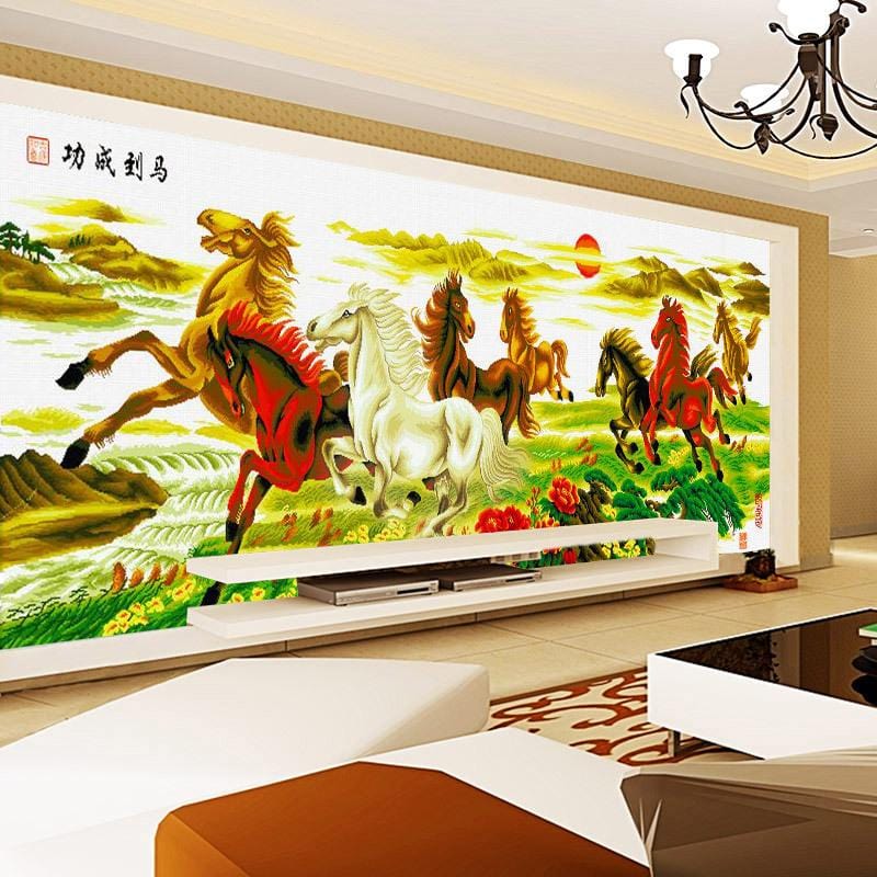 120X50CM-8 horse to success -DIY 5D full Diamond Painting NO FRAME  A6160