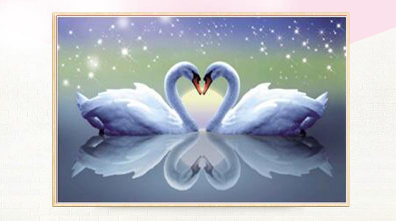 70x45CM Love Swan 5D Full Diamond Painting NO Frame