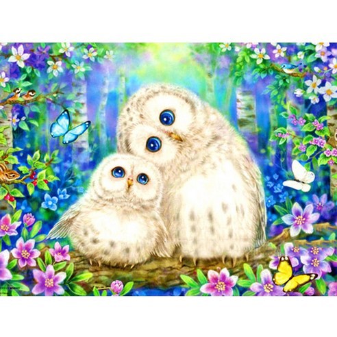 50x70CM-owl - DIY 5D full Diamond Painting NO FRAME M5229