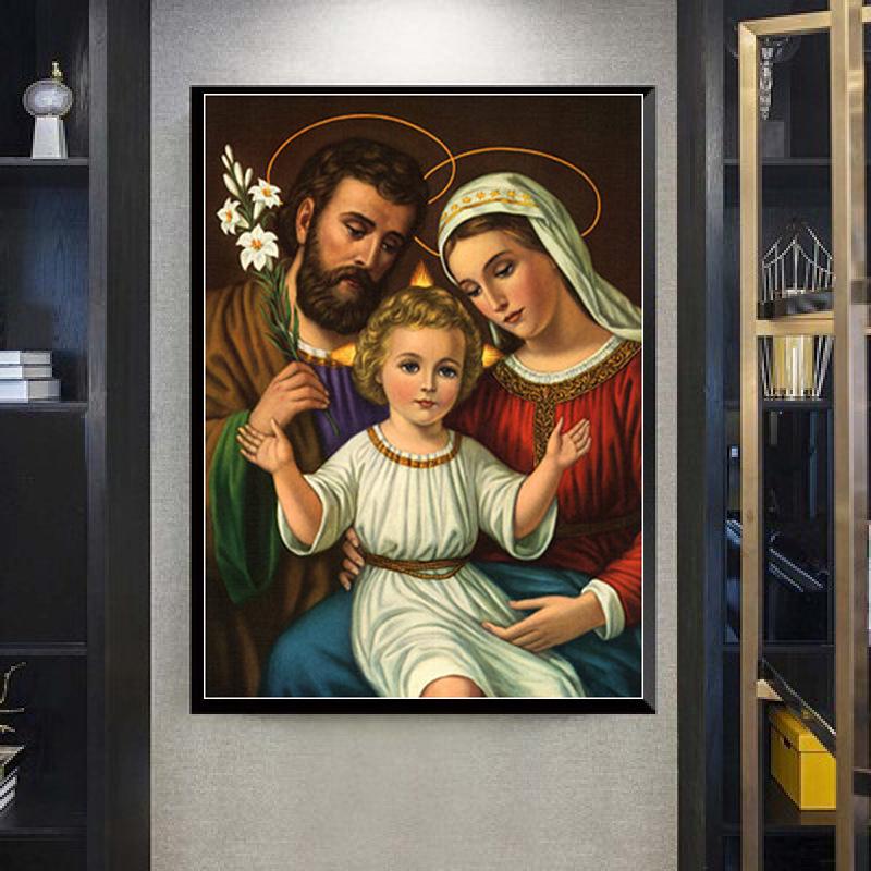 60x80CM Mary and Jesus 5D Full Diamond Painting NO Frame Round diamond  A9883