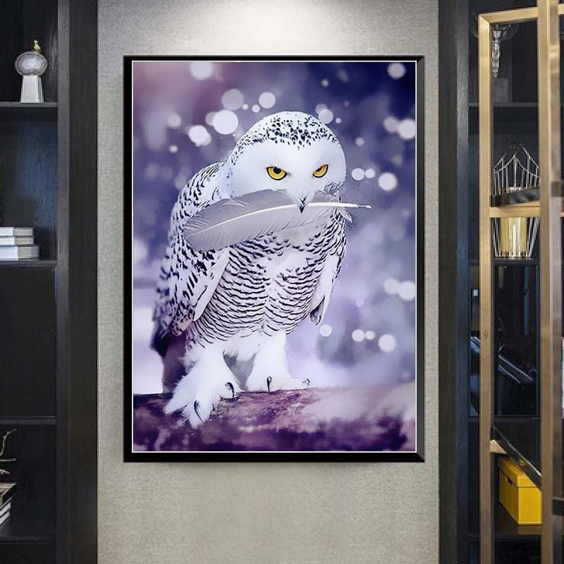 40x50CM White Owl 5D Full Diamond Painting NO Frame