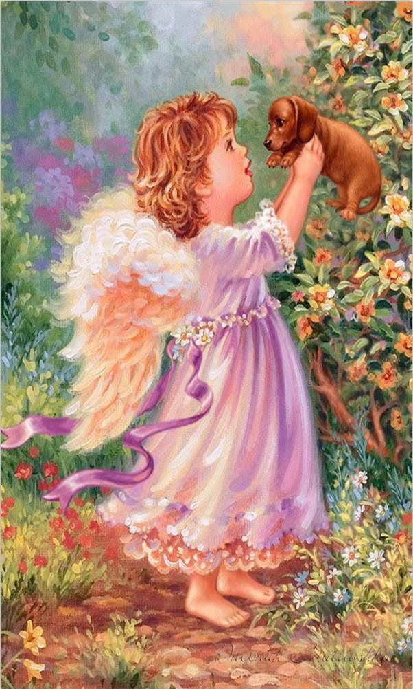 40x65CM Angel little girl 5D Full Diamond Painting DIY Pictures