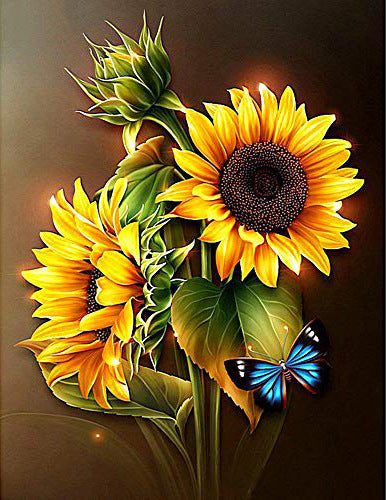 60x70CM  Sunflower Full Diamond Painting NO Frame Round diamond