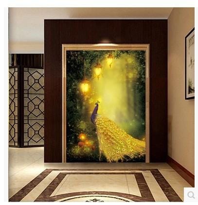 45X80CM Gold Peacock 5D Full Diamond Painting DIY Pictures