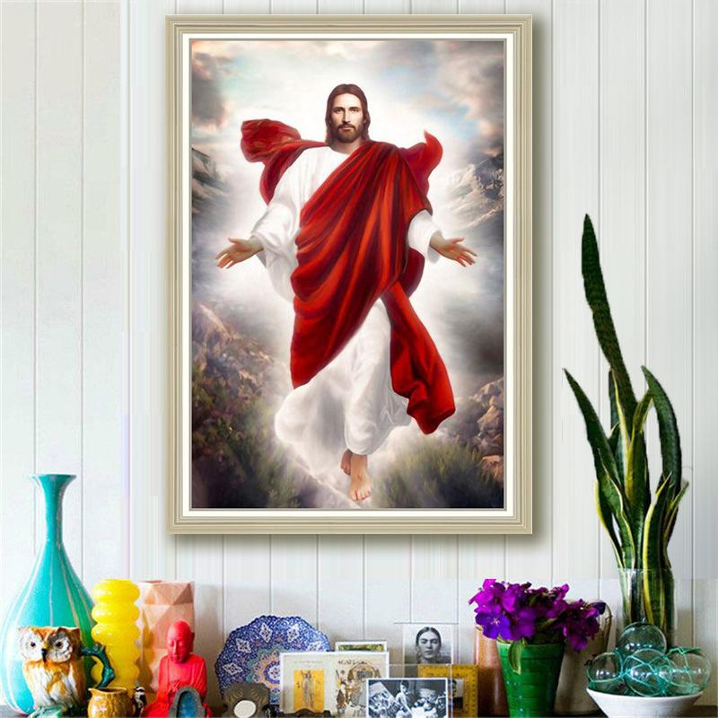 50x70CM Jesus Full Diamond Painting NO Frame Round diamond A8861