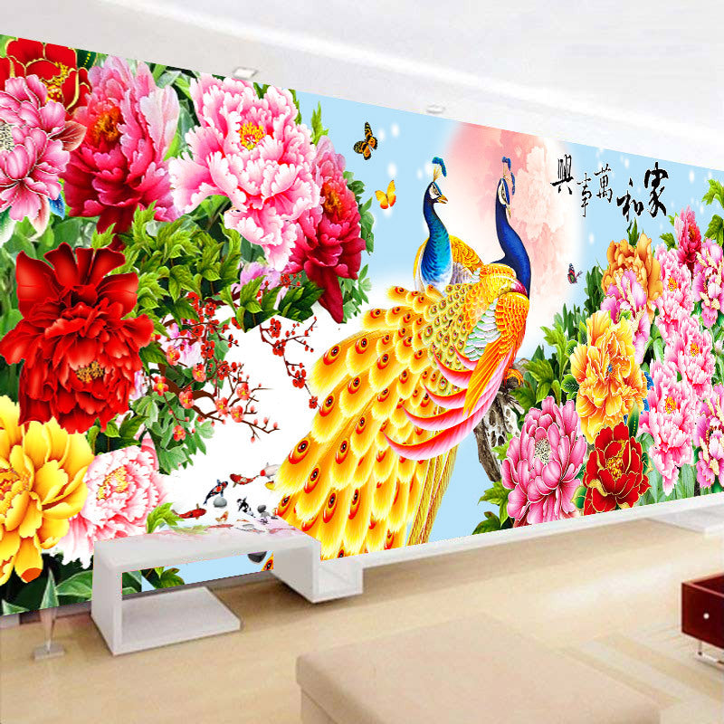 120x50cm(Special beads) peacock 5d diy diamond painting full drill NO FRAME