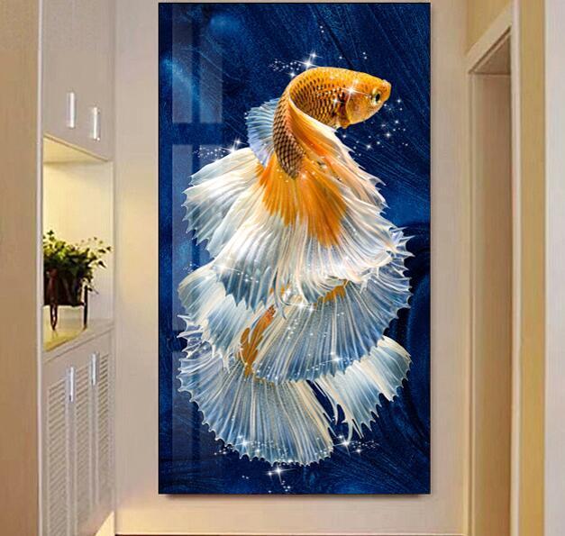 60X100 CM Gold Fish 5D Full Diamond Painting DIY Pictures A9984