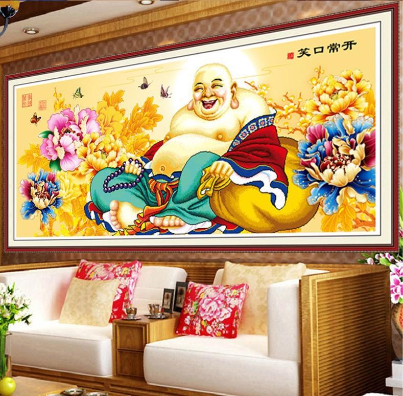 150x60CM-laughing buddha- DIY 5D full Diamond Painting