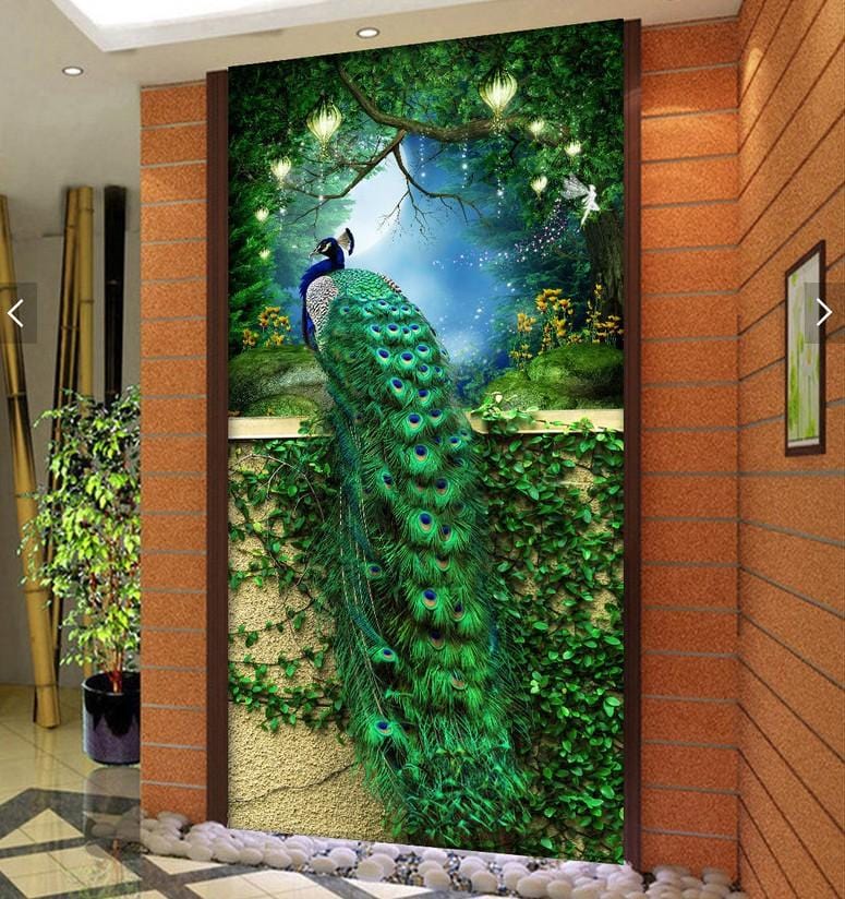 40X60 CM Green Peacock 5D Full Diamond Painting DIY Pictures A7020