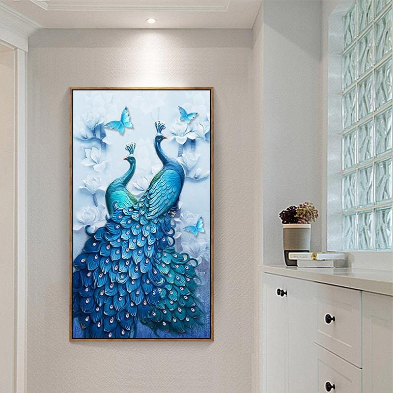 60X100CM-2 peacock- DIY 5D Diamond Painting Full drilled