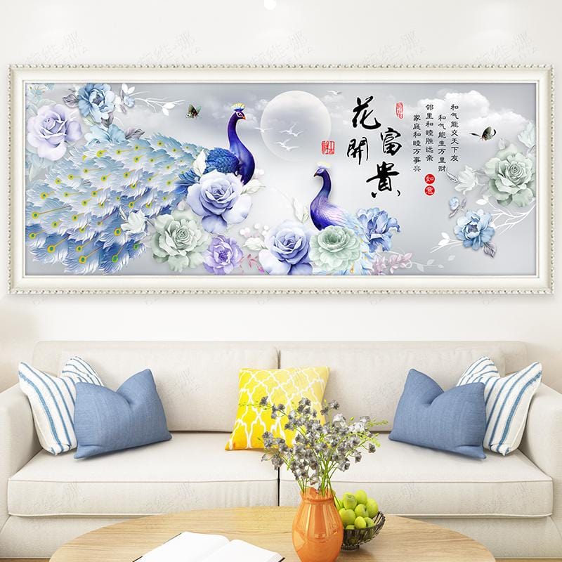 150x65CM Peacock  5D Full Diamond Painting NO Frame