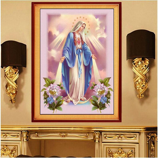 60x80CM Virgin Mary 5D Full Diamond Painting NO Frame Round diamond A6791