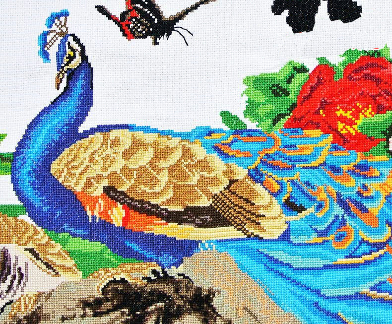 155x65cm  Peacock Finished Cross Stitch Home Decoration