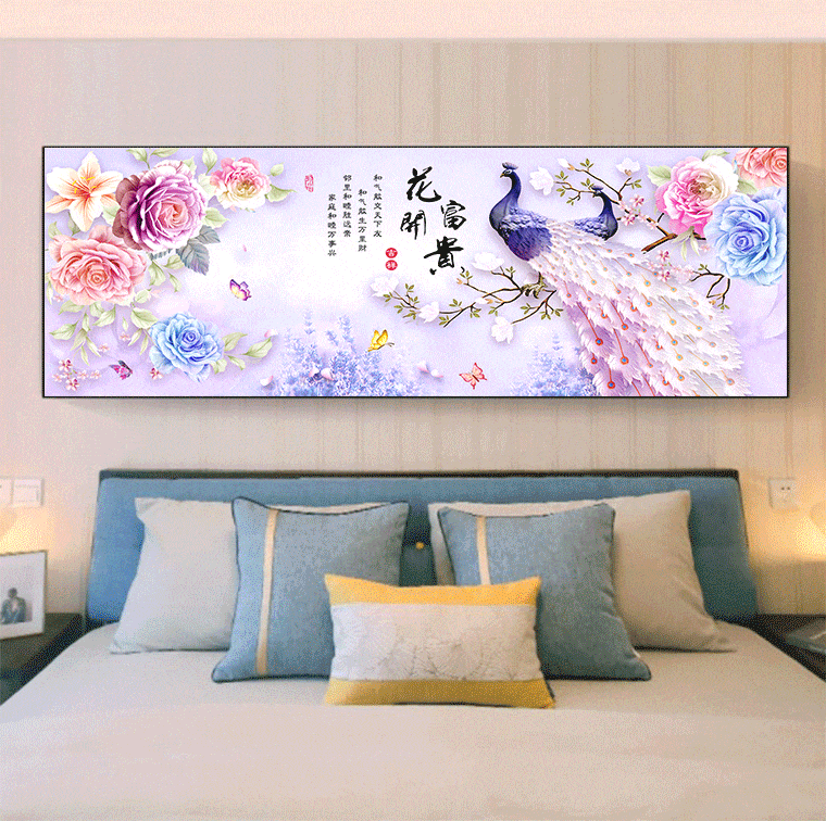 150X60CM- Purple Peacock -DIY 5D full Diamond Painting NO FRAME