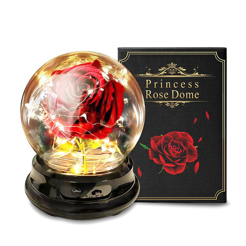 LED Enchanted Galaxy Rose With Fairy String Lights For Valentine's Day Gift